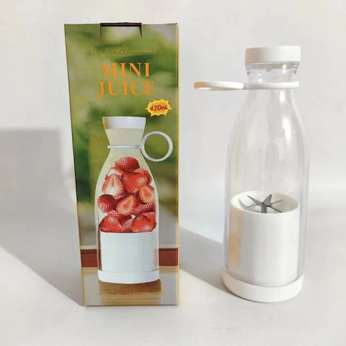 420Ml Electric Juicer Mini Wine Bottle Blender Fruit Mixers 6 Blades Charging Juicer Cup Small Household Portable Juicer Blender