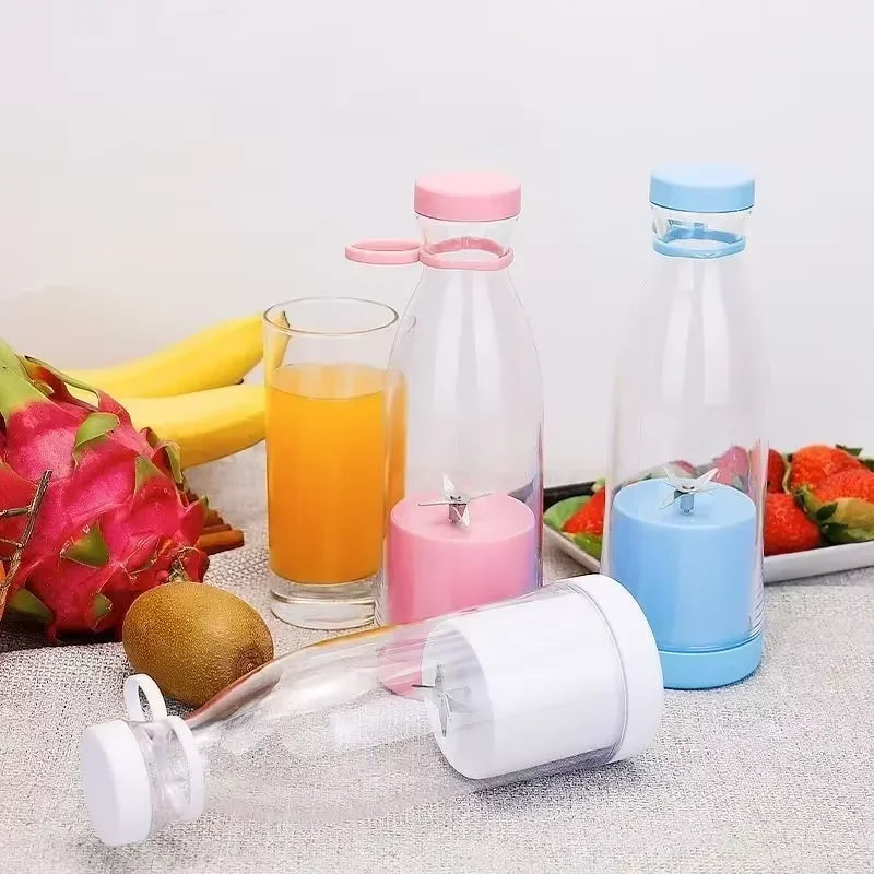 420Ml Electric Juicer Mini Wine Bottle Blender Fruit Mixers 6 Blades Charging Juicer Cup Small Household Portable Juicer Blender