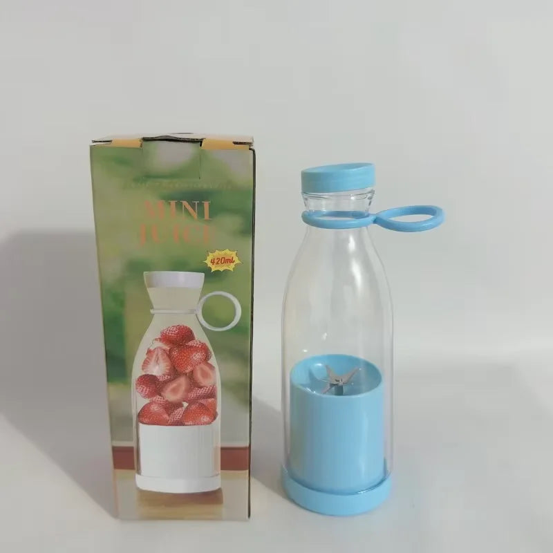 420Ml Electric Juicer Mini Wine Bottle Blender Fruit Mixers 6 Blades Charging Juicer Cup Small Household Portable Juicer Blender