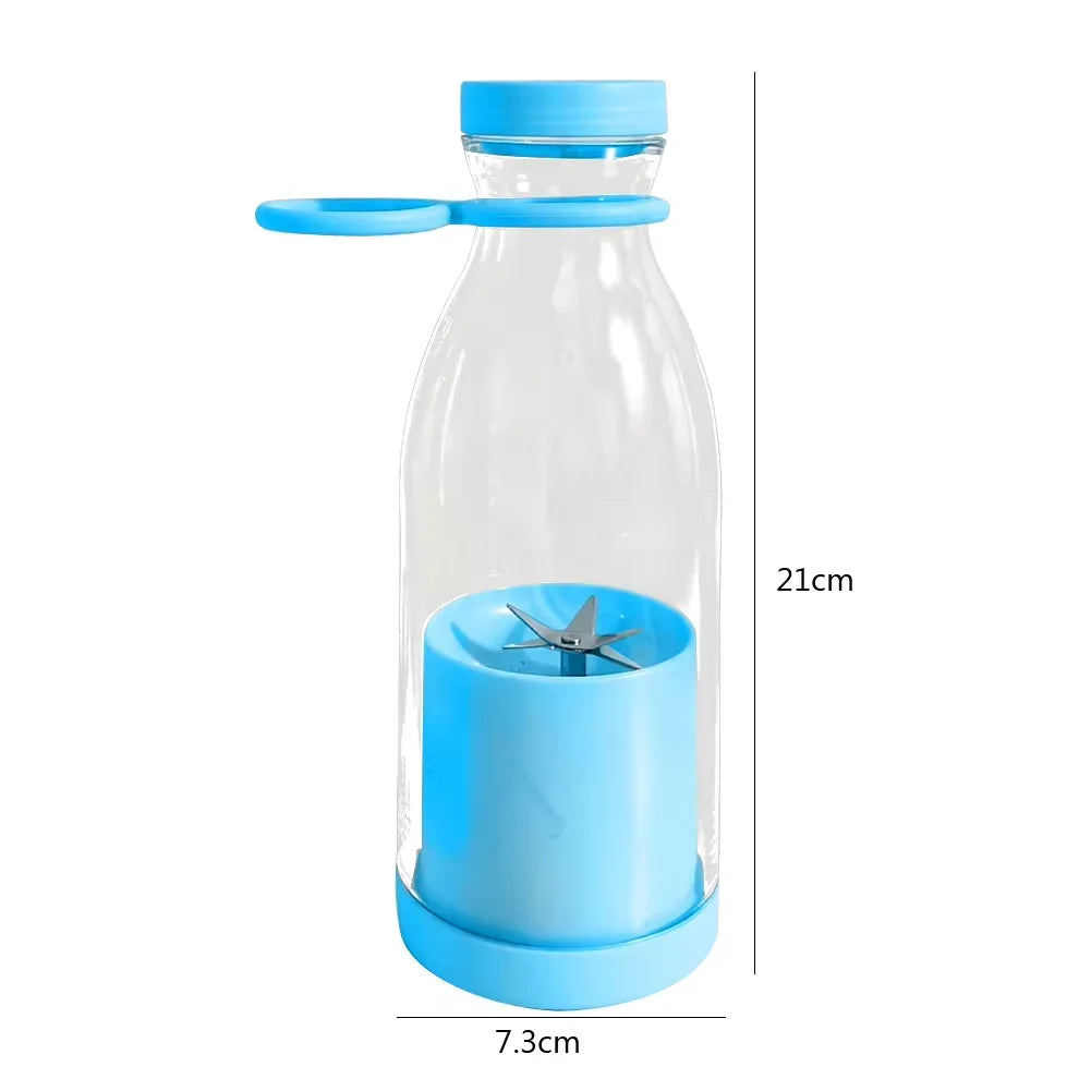 420Ml Electric Juicer Mini Wine Bottle Blender Fruit Mixers 6 Blades Charging Juicer Cup Small Household Portable Juicer Blender